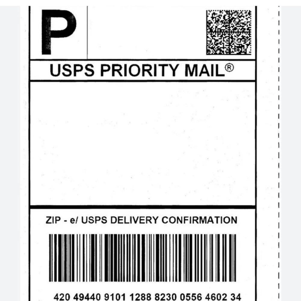 Face Mask Shipping label